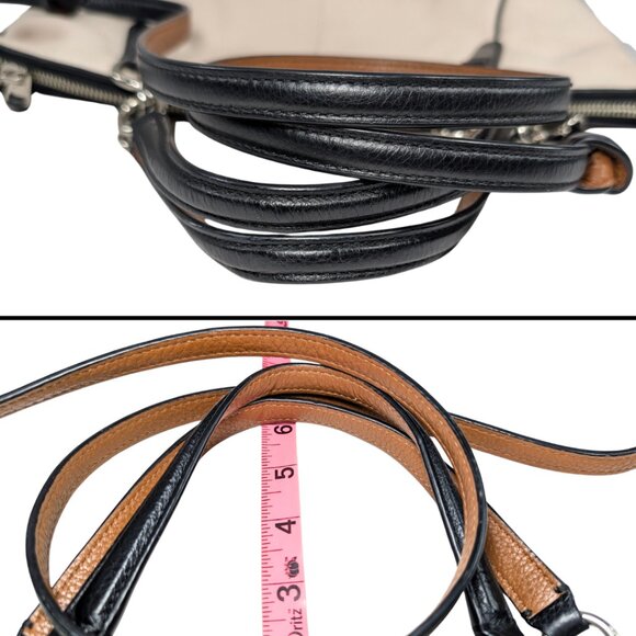 Coach Kelsey Crossbody Satchel White Chalk Pebbled Leather Black Trim F57488 - Picture 7 of 10